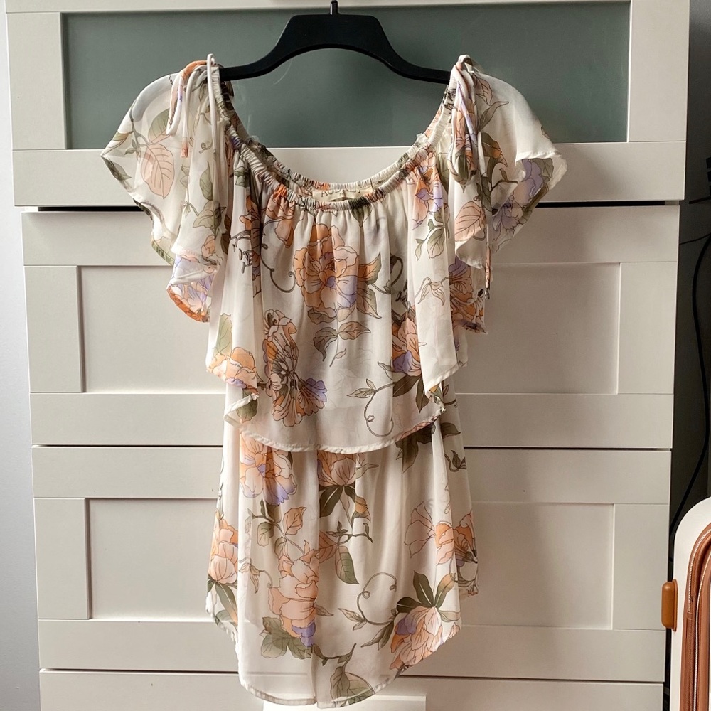 Never worn | Pastel floral off the shoulder romper